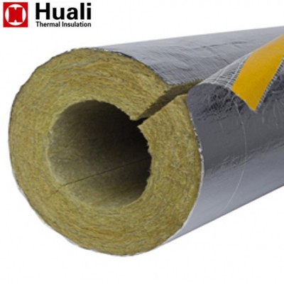 Rock Wool Fireproof Steam Pipe Insulation Material 0.038w/mk 80-120kg/m3 25-150mm Yellow Green 1000mm Cn;tia Huali