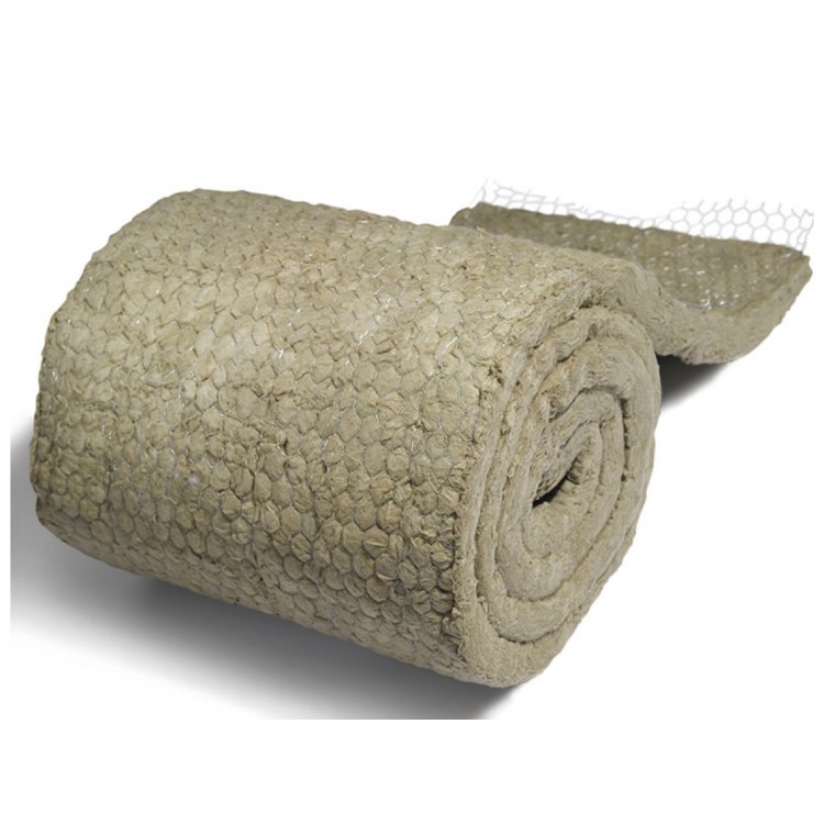 Sound Insulation A60 Fireproof Rockwool Blanket With Wire Mesh For Marine Insulation